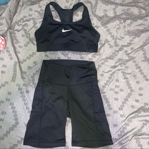 Sports bra and biker shorts bundle Nike shein set